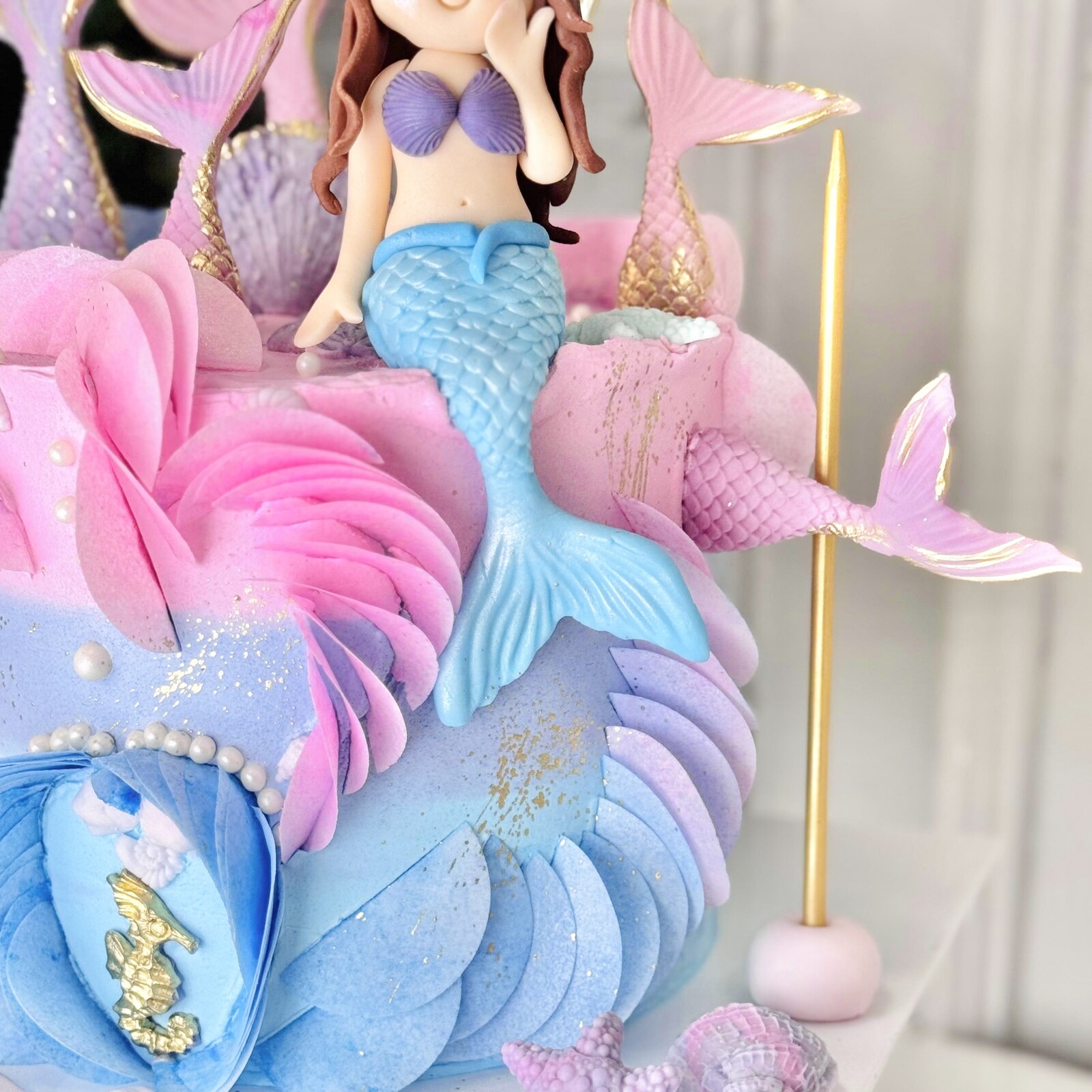 Deniz Kızı Figürlü Çocuk Pastası