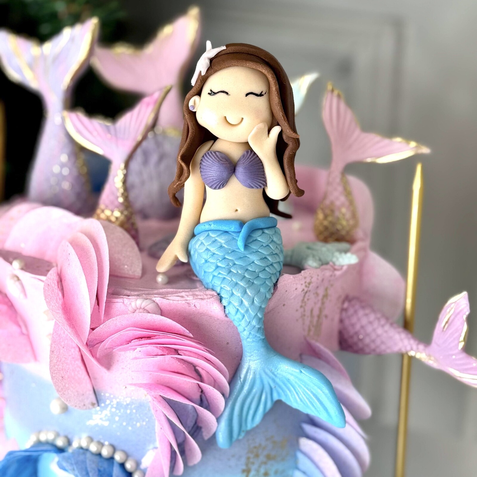 Deniz Kızı Figürlü Çocuk Pastası