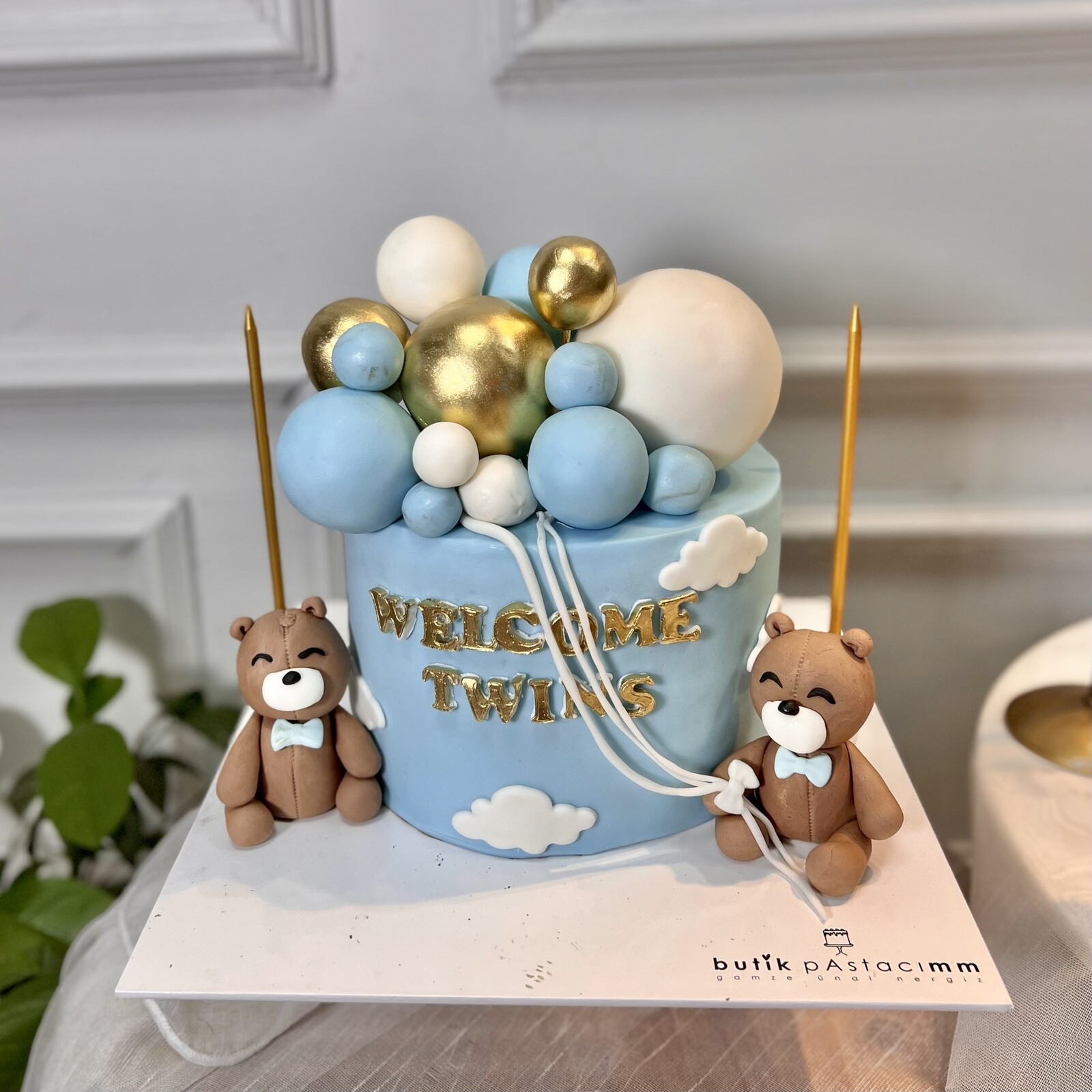 Ayıcıklı İkiz Çocuk Pastası