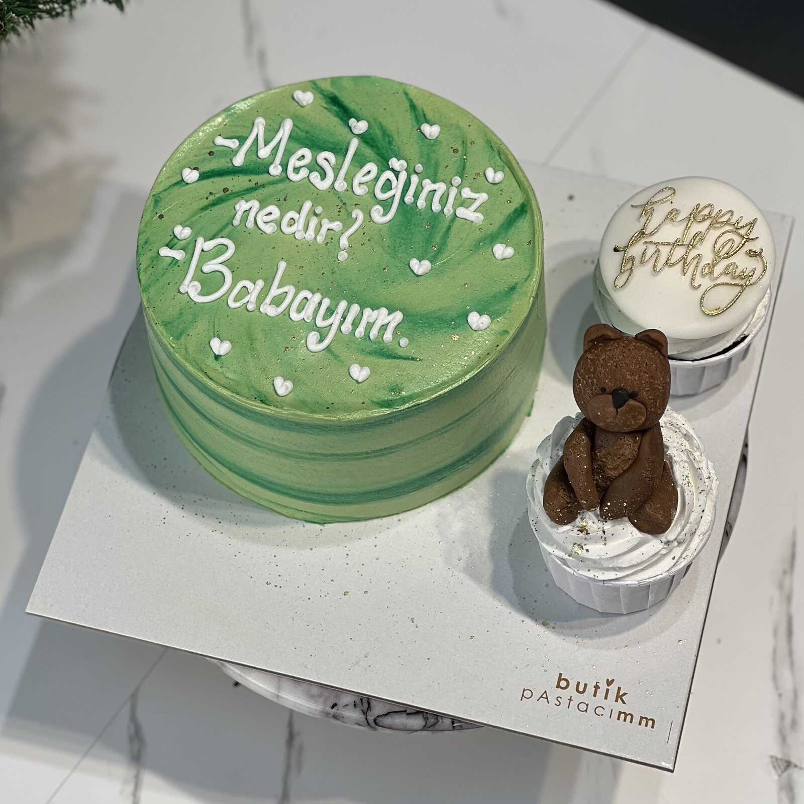 Babalara Özel Yazılı Pasta