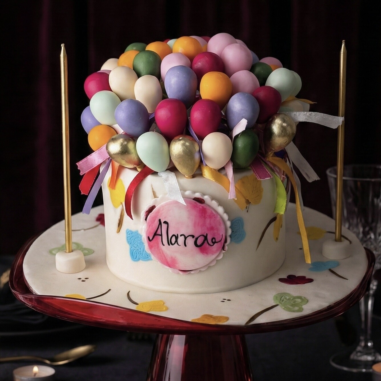 Balonlu Özel Tasarım Eğlenceli Pasta