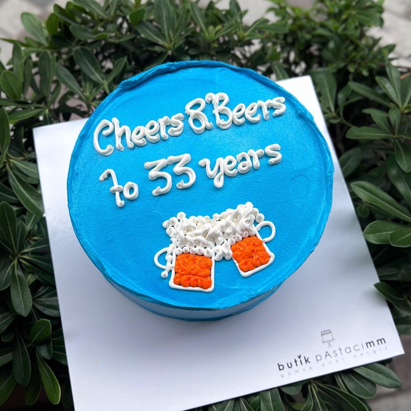 Bardak Çizimli Yazılı Pasta