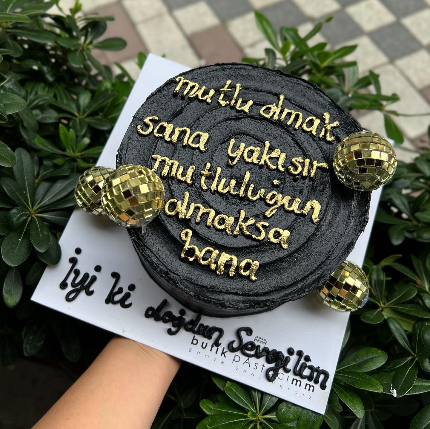 Gold Disco Toplu Yazılı Pasta