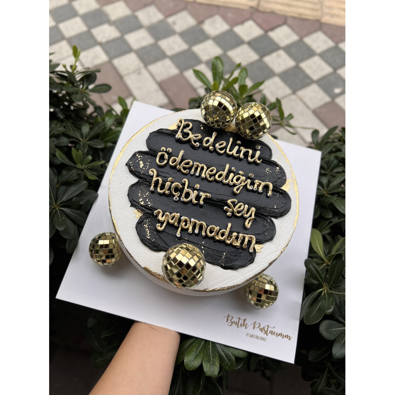 Beş Gold Disco Toplu Yazılı Pasta