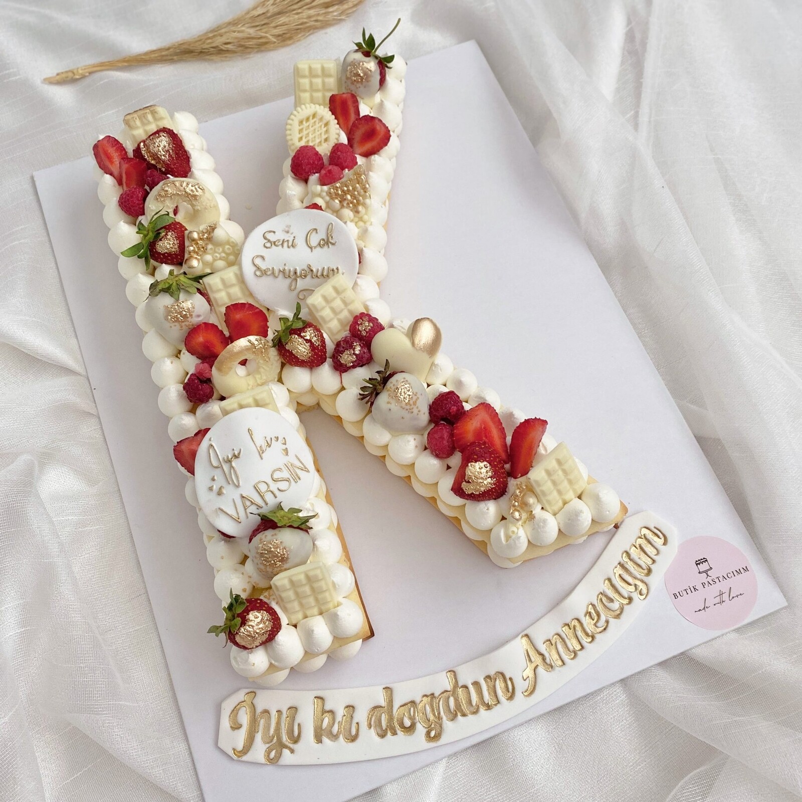 K Harf Kurabiye Pasta