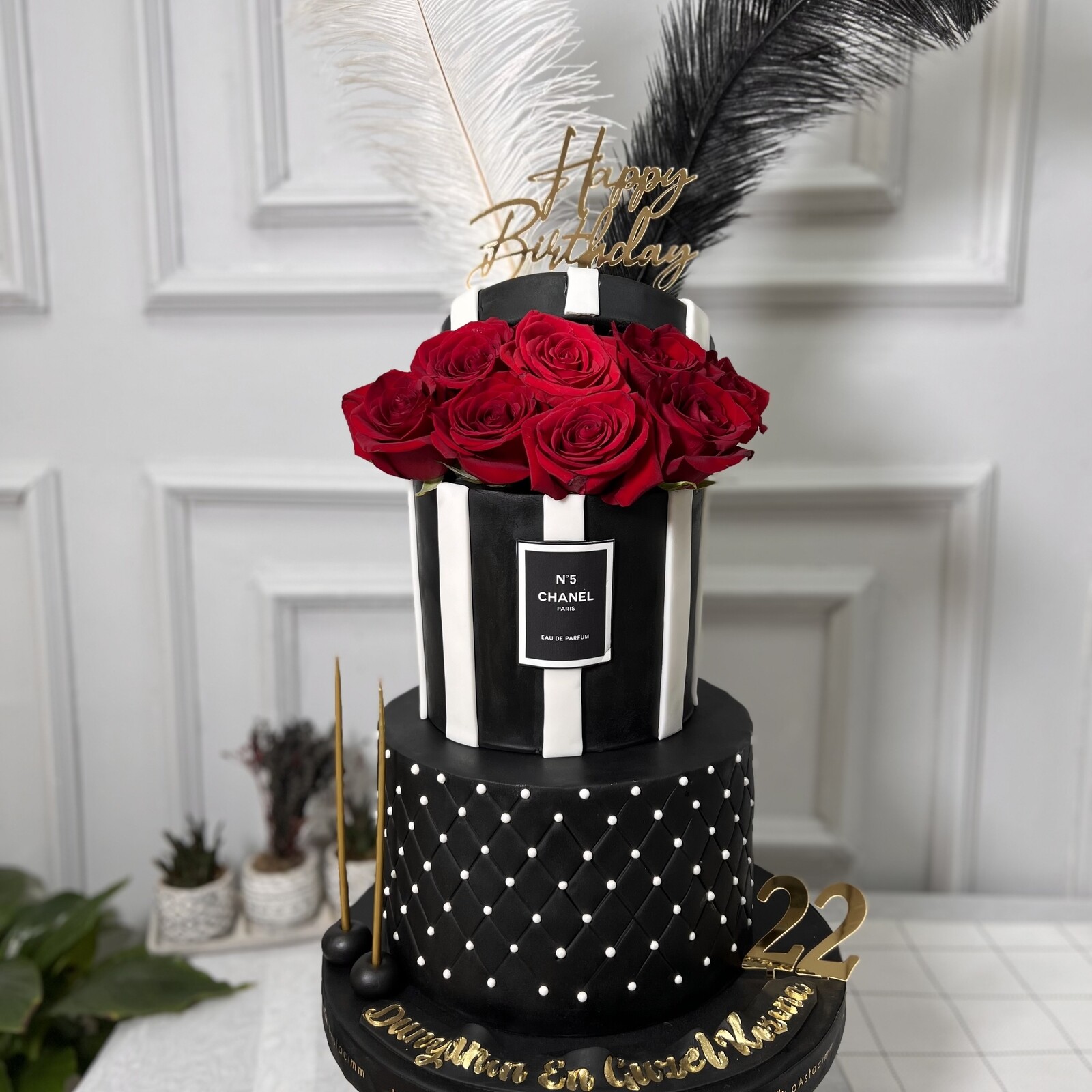 Kırmızı Gül Detaylı Tasarım Pasta