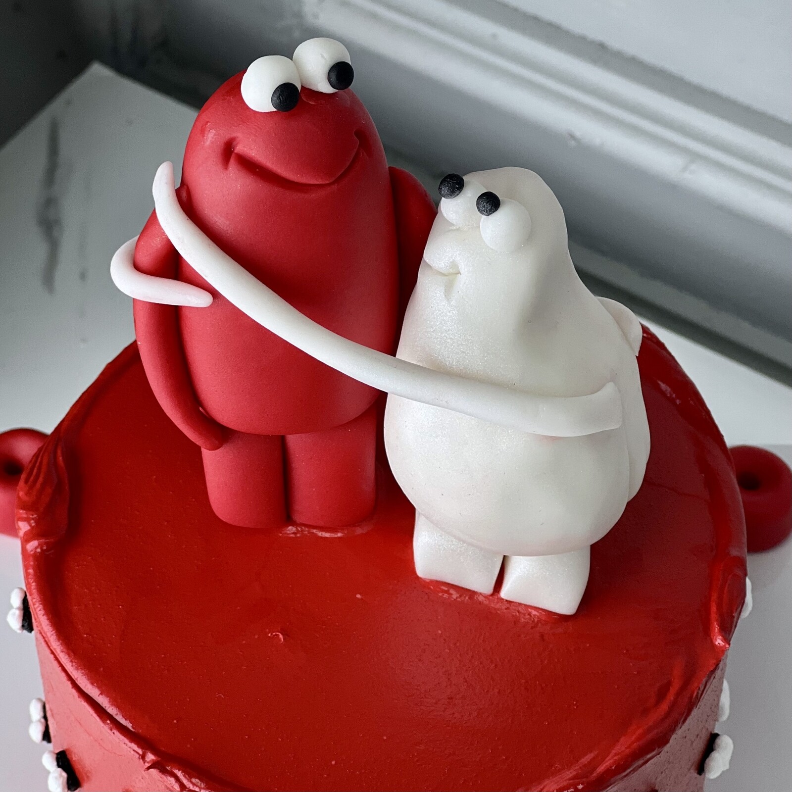 Komik Sevgili Pastası (Kırmızı)