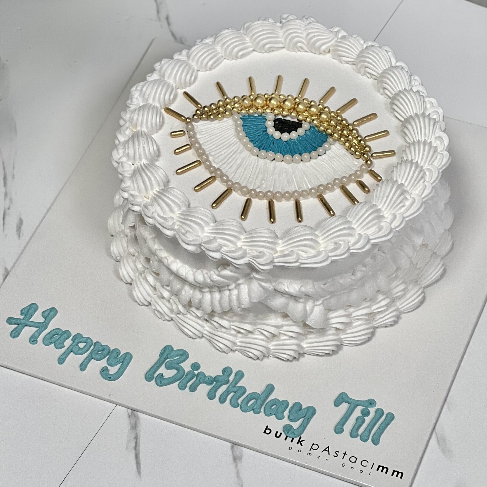 Nazar Göz Çizimli Retro Pasta 3