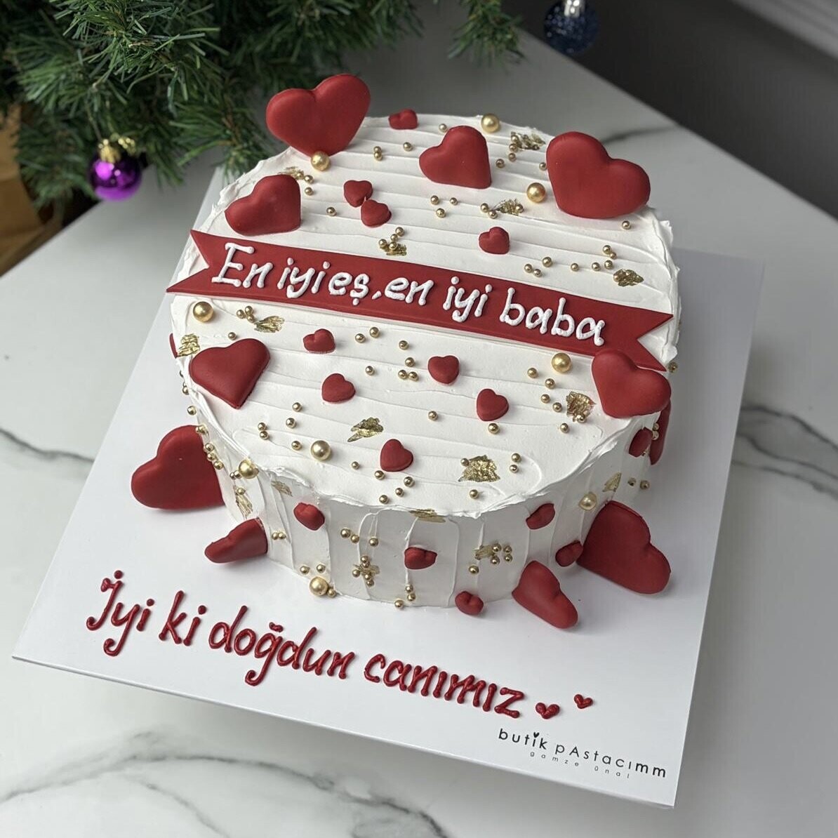 Babaya Özel Romantik Pasta