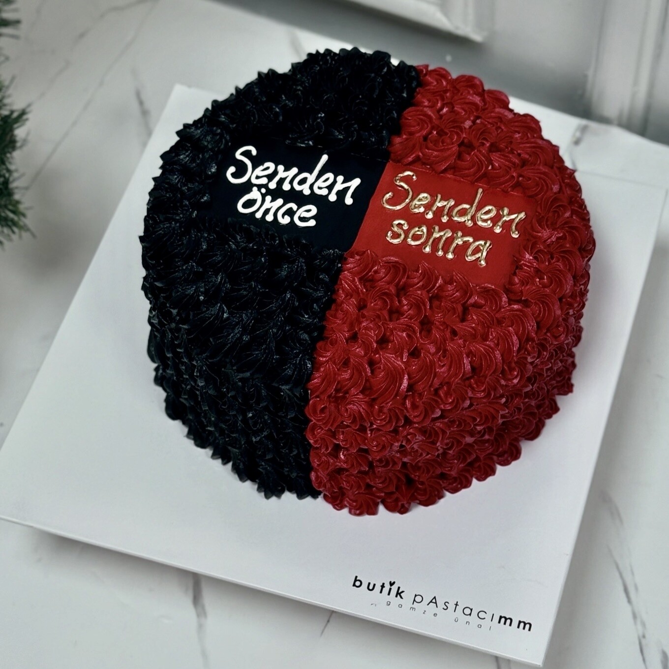 Senden Önce Senden Sonra Pastası (Kırmızı-Siyah)
