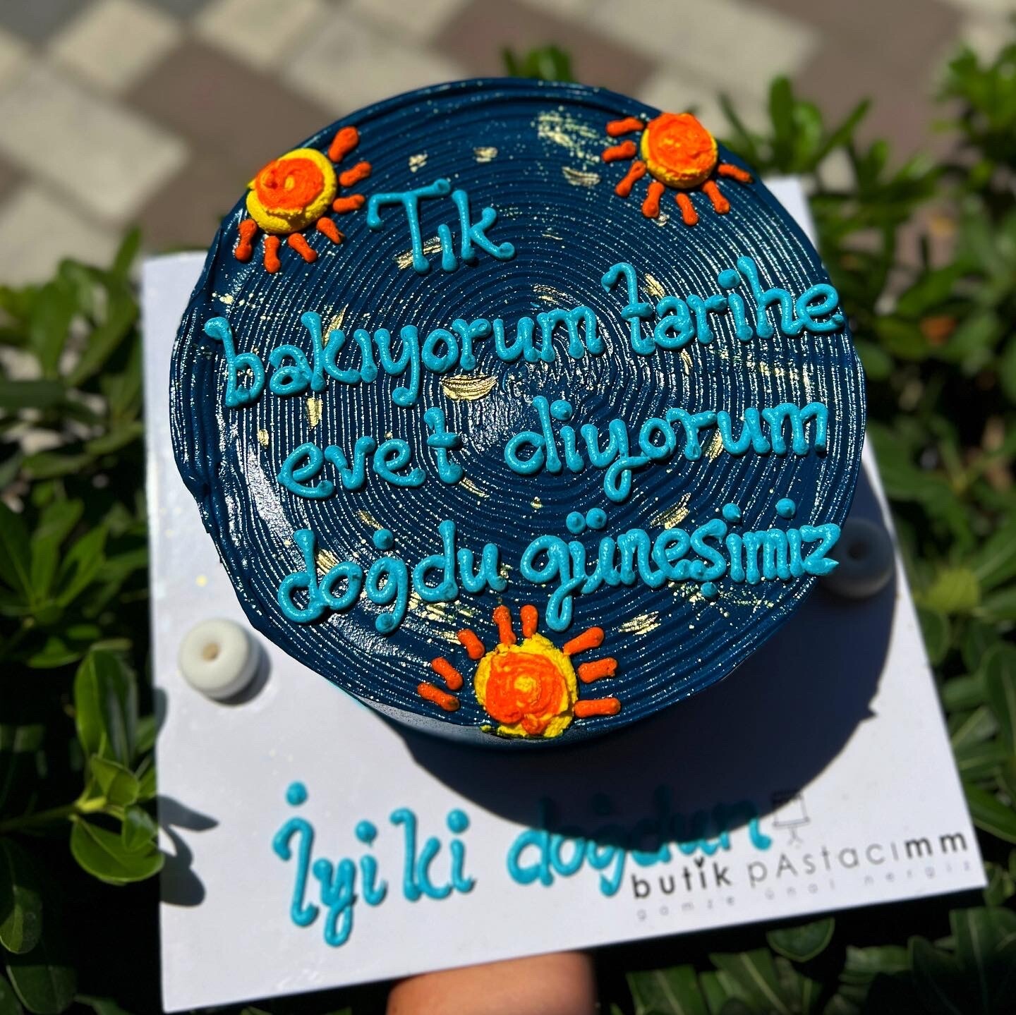 Tık Doğdu Güneşimiz Yazılı Pasta