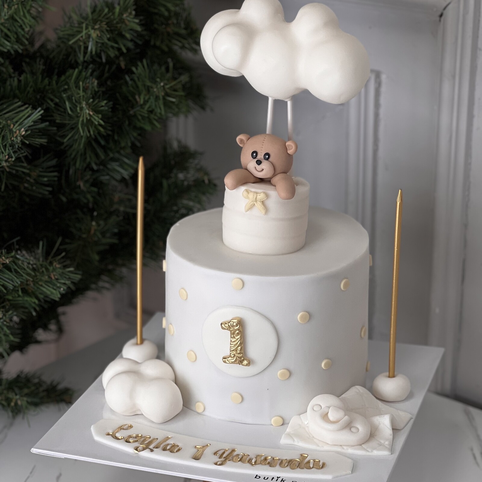 Uçan Balonlu Ayıcık Pasta