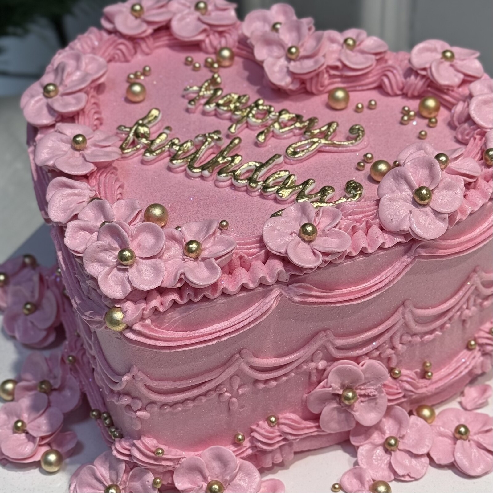 Vintage Pembe Kalpli Pasta