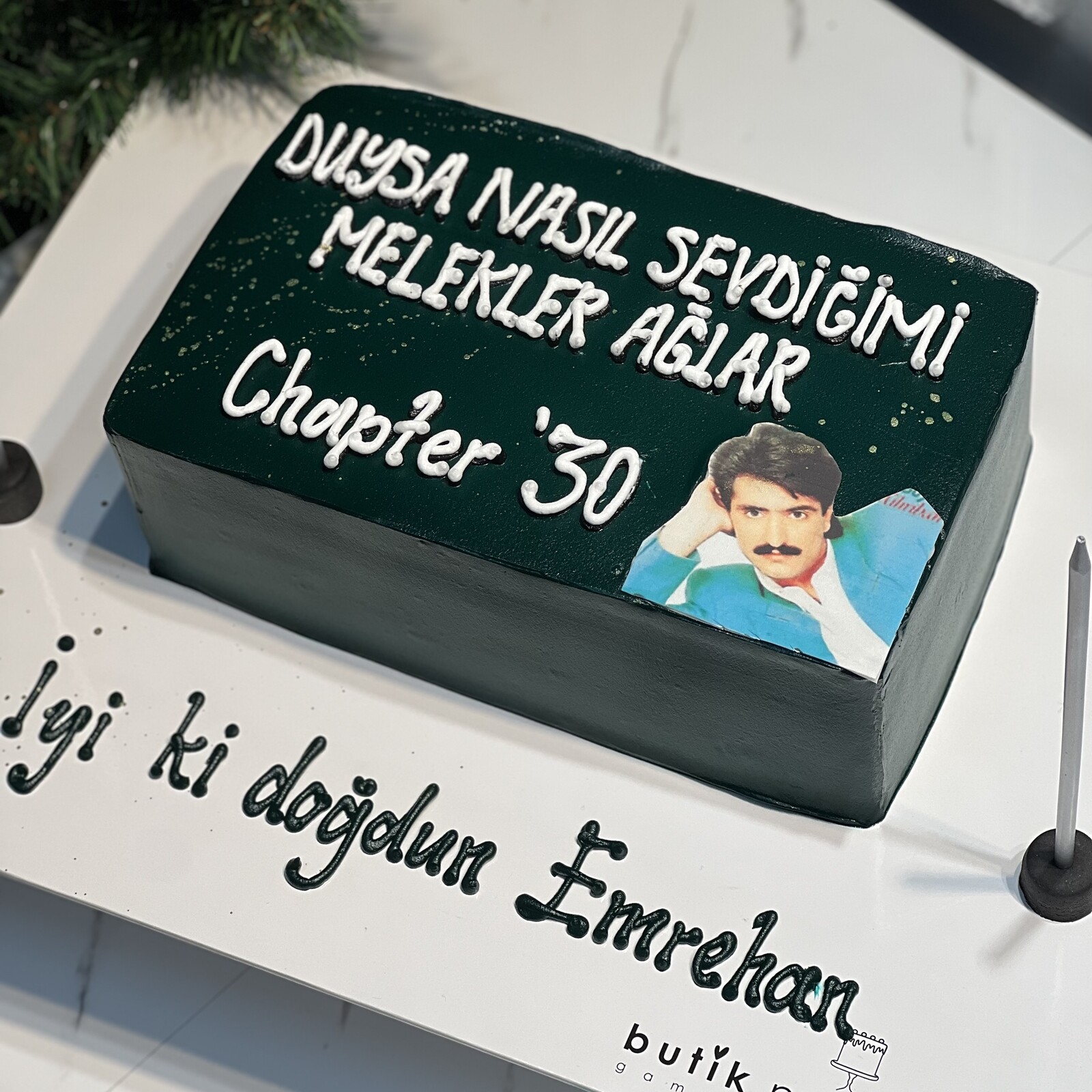 Yazılı Dikdörtgen Komik Pasta