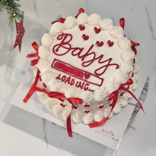 Baby Shower Pastası (Kırmızı Kurdele)