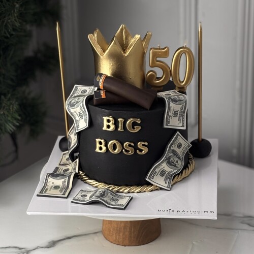 Big Boss Taçlı Rakamlı Pasta