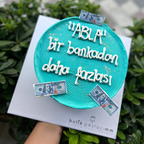 Dolar Detaylı Yazılı Pasta