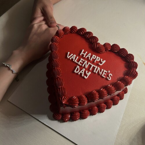 Happy Valentines Day Pasta - Kırmızı Kalpli Pasta