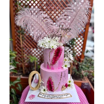 Ametist Taşlı Tasarım Pasta