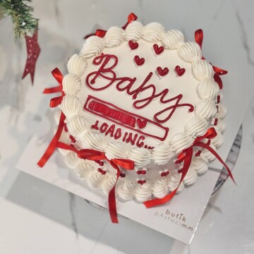 Baby Shower Pastası (Kırmızı Kurdele)