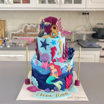 Deniz Kızı Temalı Çocuk Pastası