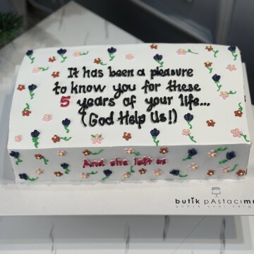 Dikdörtgen Yazılı Pasta