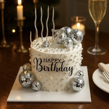 Disco Toplu Boncuklu Kremalı Pasta