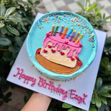 Doğum Günü  Pastası Çizimli Yazılı Pasta