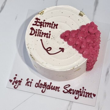 Eşimin Dilimi Yazılı Pasta