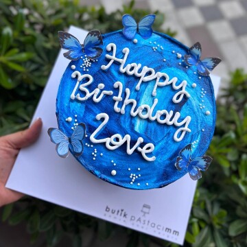 Happy Birthday Love Yazılı Pasta