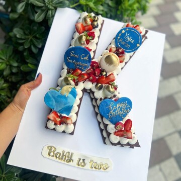 K Harf Kurabiye Pasta