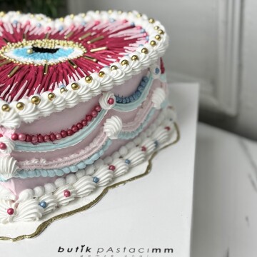 Nazar Göz Çizimli Retro Pasta 2