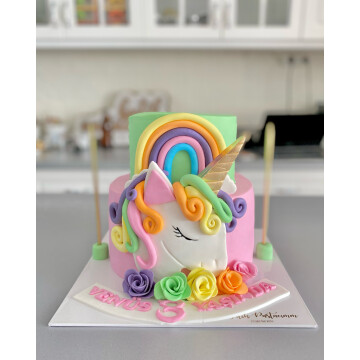 Renkli Unicorn Çocuk Pastası