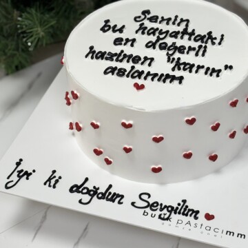 Senin En Değerli Hazinen Karın Aslanım Yazılı Pasta