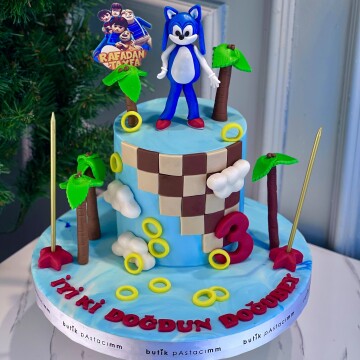 Sonic Boom Tasarımlı Pasta
