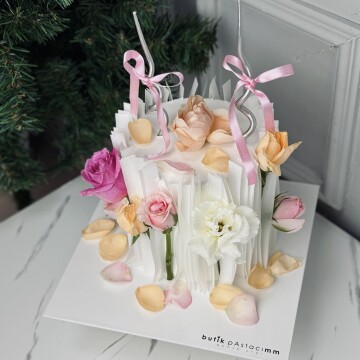 Wafer Paper Çiçekli Pasta