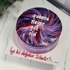 Pembe Mor Renk Geçişli Yazılı Pasta